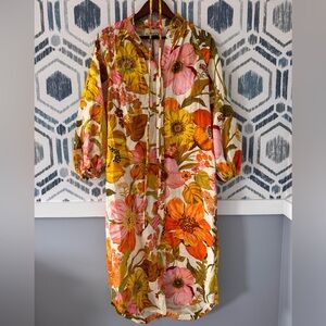 Alemais Floral Linen Midi